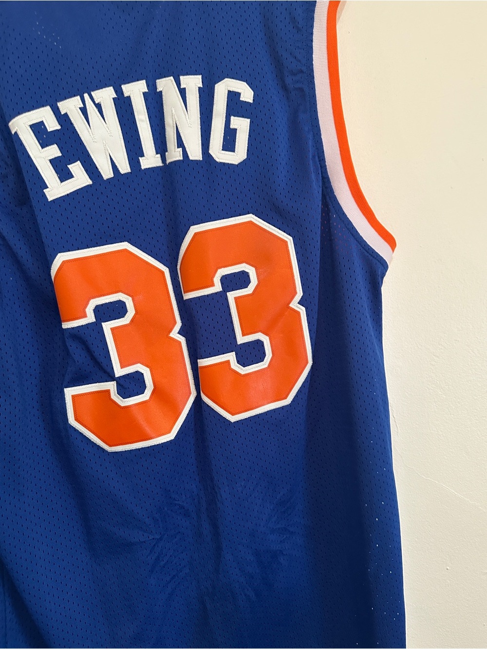 Official Adidas Patrick Ewing #33 Blue and Orange Basketball Jersey